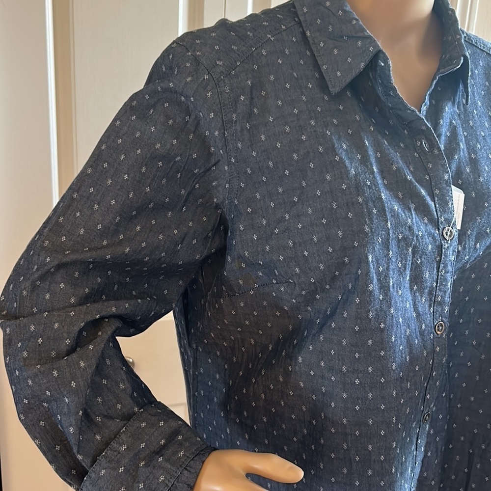 LEE, Riders by LEE Large Chambray long sleeve blue jean type shirt,country vibe - Picture 4 of 9